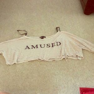 A white mesh material crop top